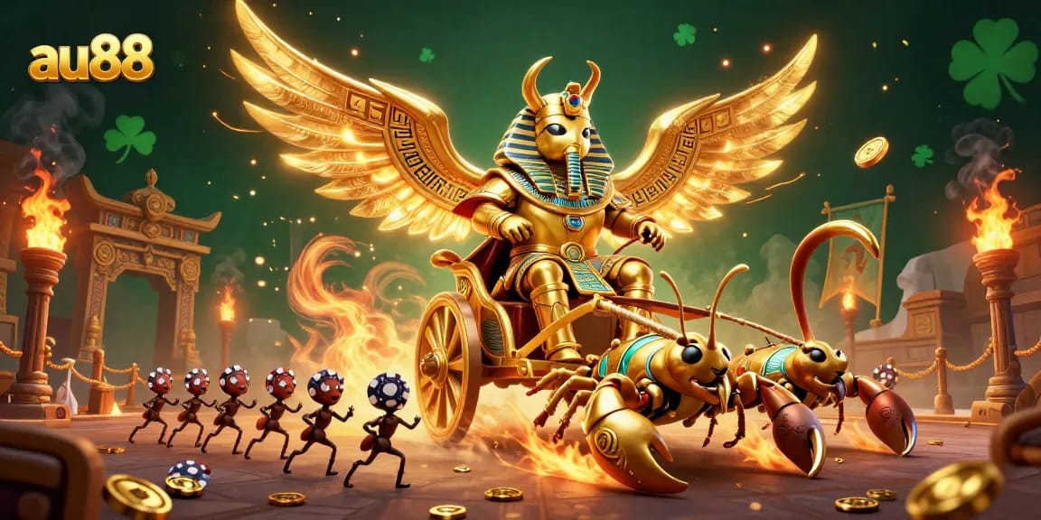 Join the action at au88 with a vibrant 3D illustration showcasing exciting casino elements.