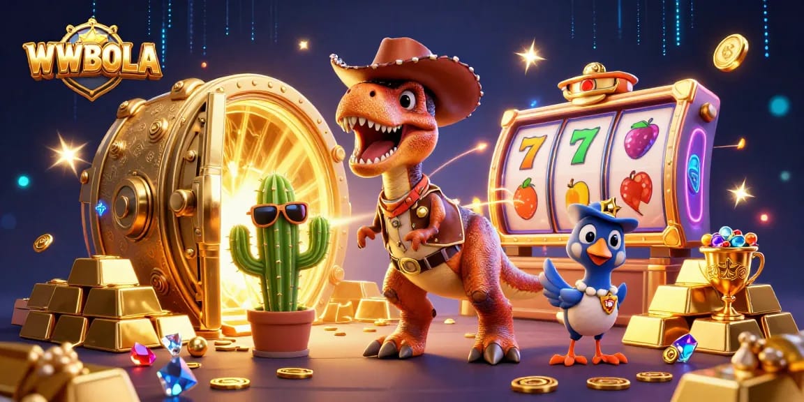 Menangkan jackpot seru di WWBOLA dengan ilustrasi kasino penuh gemerlap.