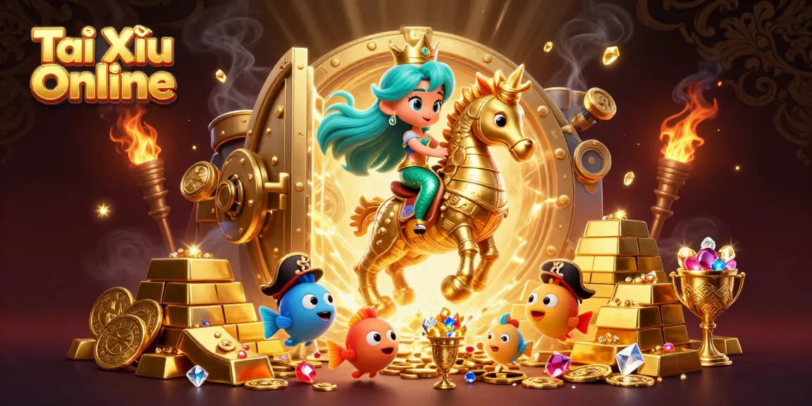 Experience excitement at Tài Xỉu Online with vibrant treasures and playful characters.
