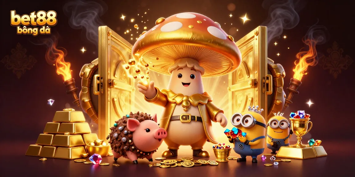 Experience the thrill of bet88 bóng đá with our golden wizard and treasure-laden scene.