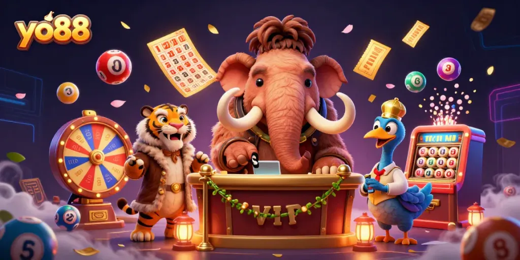 Engage with yo88's vibrant casino world featuring lively characters and dynamic game elements.