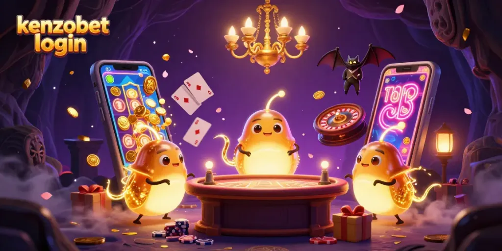 Experience the fun of kenzobet login with illuminating glowworms and exciting casino elements.