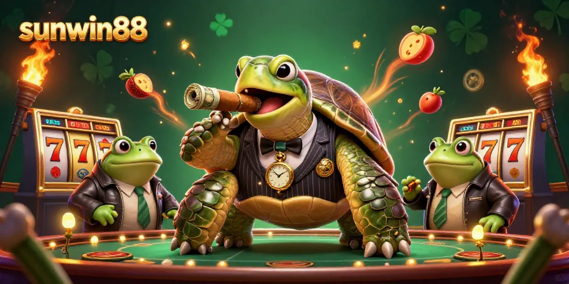 Experience winning thrills with sunwin88 in this detailed casino-themed illustration.