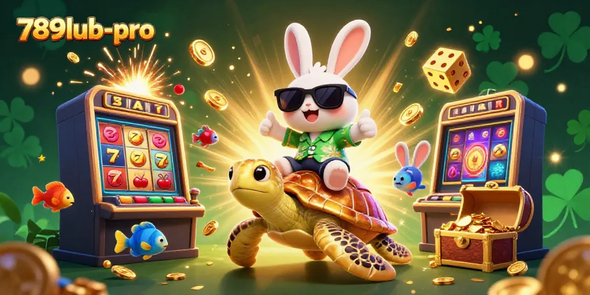 Experience a jackpot adventure with 789lub-pro featuring vibrant casino elements and a lucky rabbit.