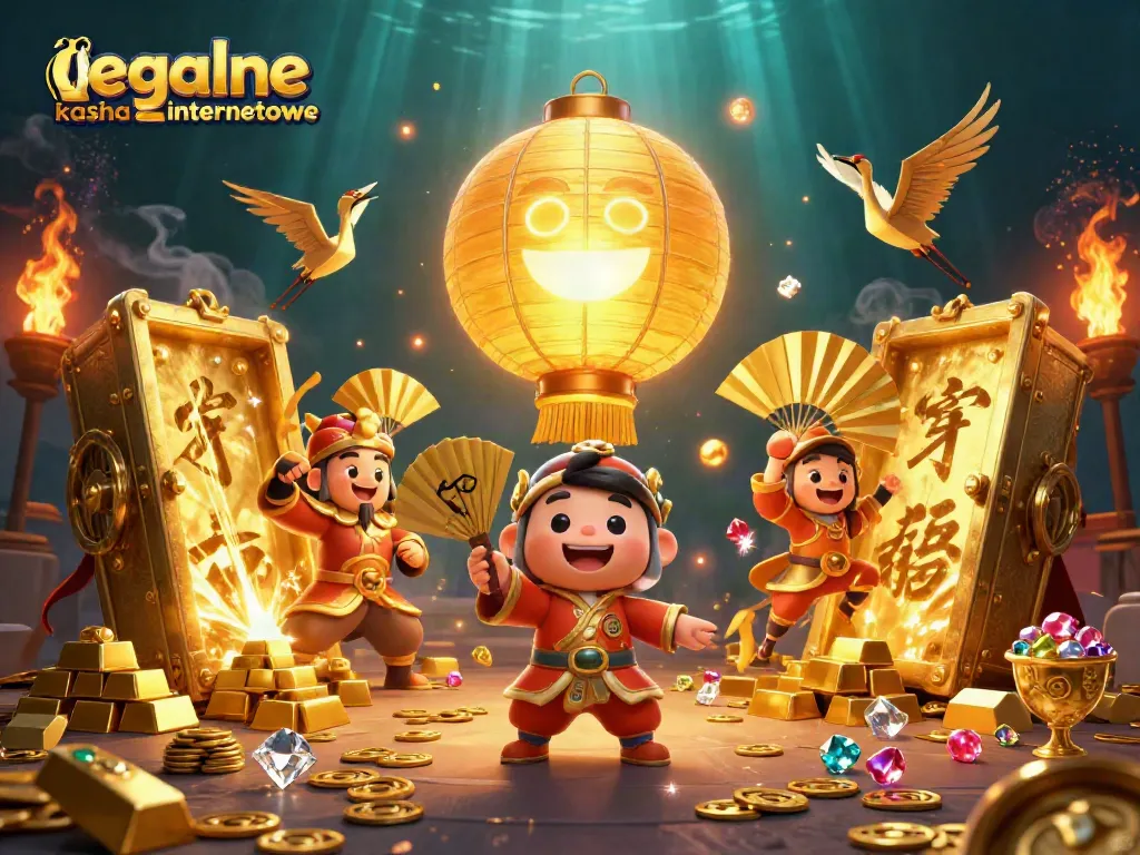Experience excitement at legalne kasyna internetowe with a vibrant scene showcasing rich casino elements and lucky symbols.