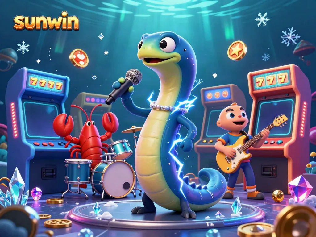 Join the adventure with sunwin as a DJ electric eel rocks an underwater casino stage!