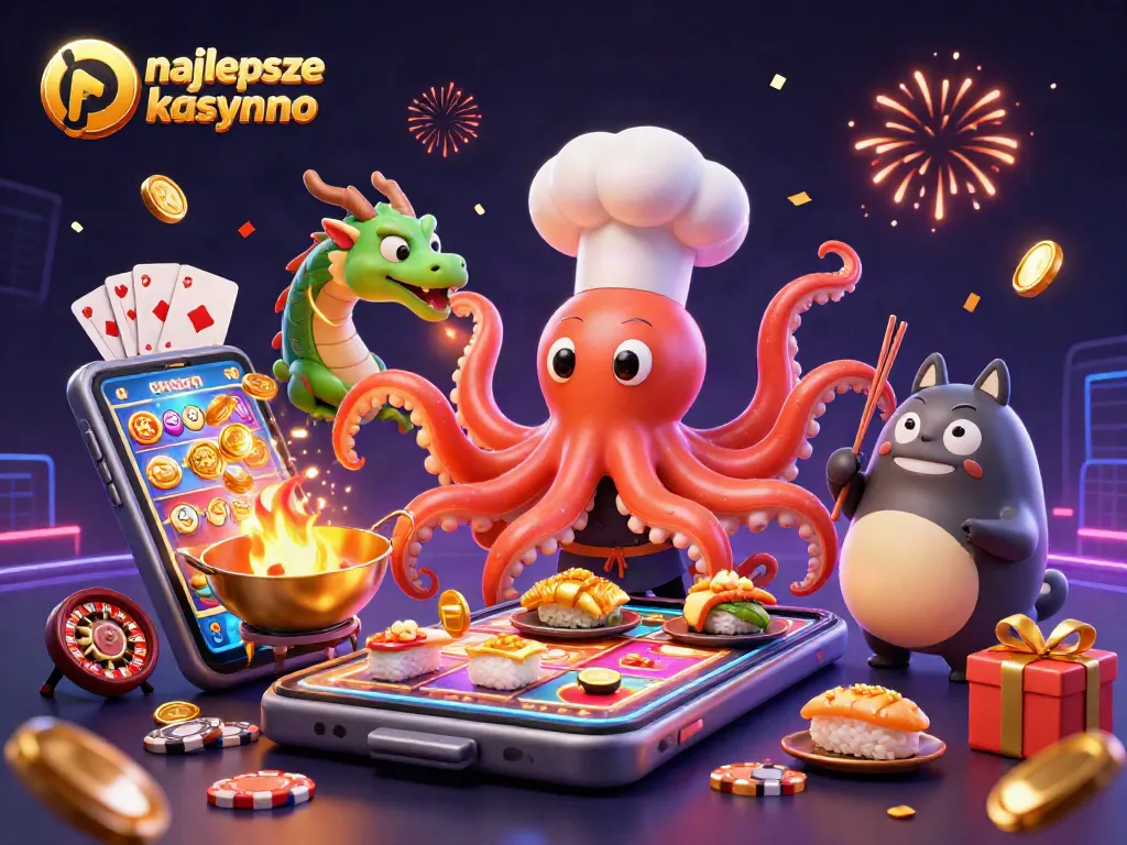 Engaging scene showcasing the najlepsze kasyno bitcoin with animated characters surrounded by vibrant gaming elements.