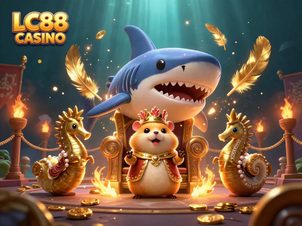 Enjoy thrilling moments at LC88 CASINO with a vibrant underwater adventure illustration.