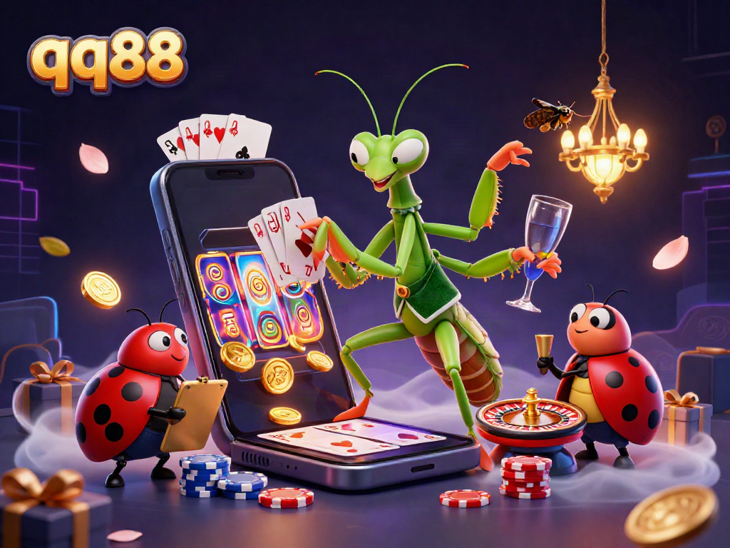 Experience thrilling gaming action with qq88 at a vibrant virtual casino featuring captivating characters.