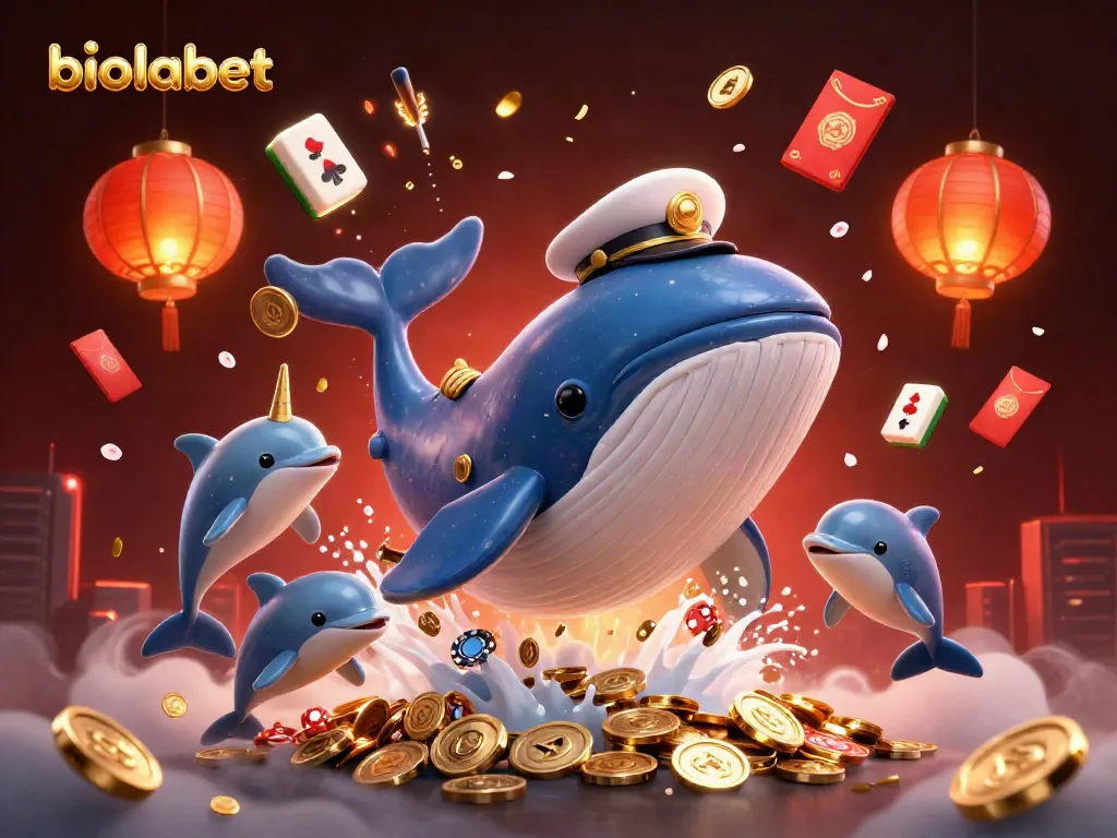 Experience thrilling gameplay with biolabet's vibrant 3D illustration of winning in a casino.