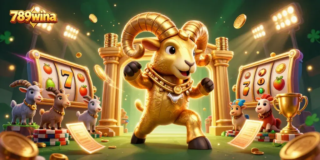 Experience thrilling slots action with 789wina's vibrant casino scene filled with golden rewards.