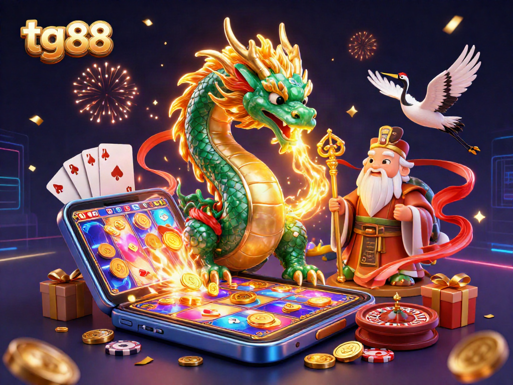 Experience tg 88's exhilarating gameplay as a jade dragon unleashes bonuses with vibrant slot games.