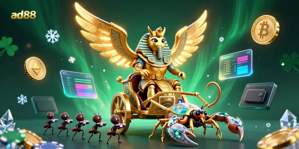 Experience thrilling gameplay with ad88 in a vibrant online casino scene featuring epic characters.