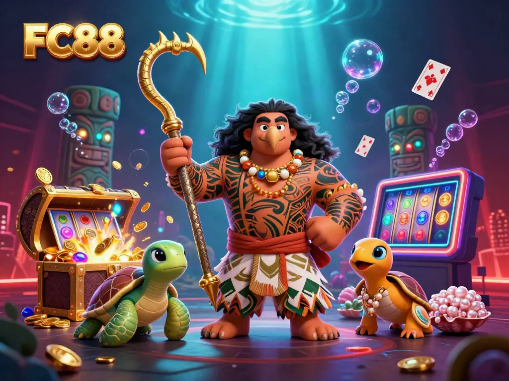 Engage with the exciting world of FC88 casino featuring vibrant character action and dynamic game elements.