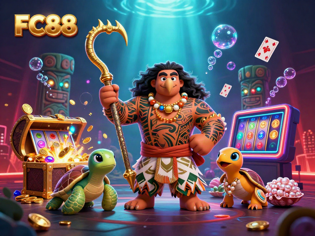Engage with the exciting world of FC88 casino featuring vibrant character action and dynamic game elements.