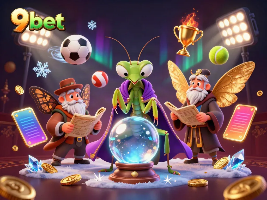 Engage in the world of 9bet with vibrant characters amidst dynamic betting elements.