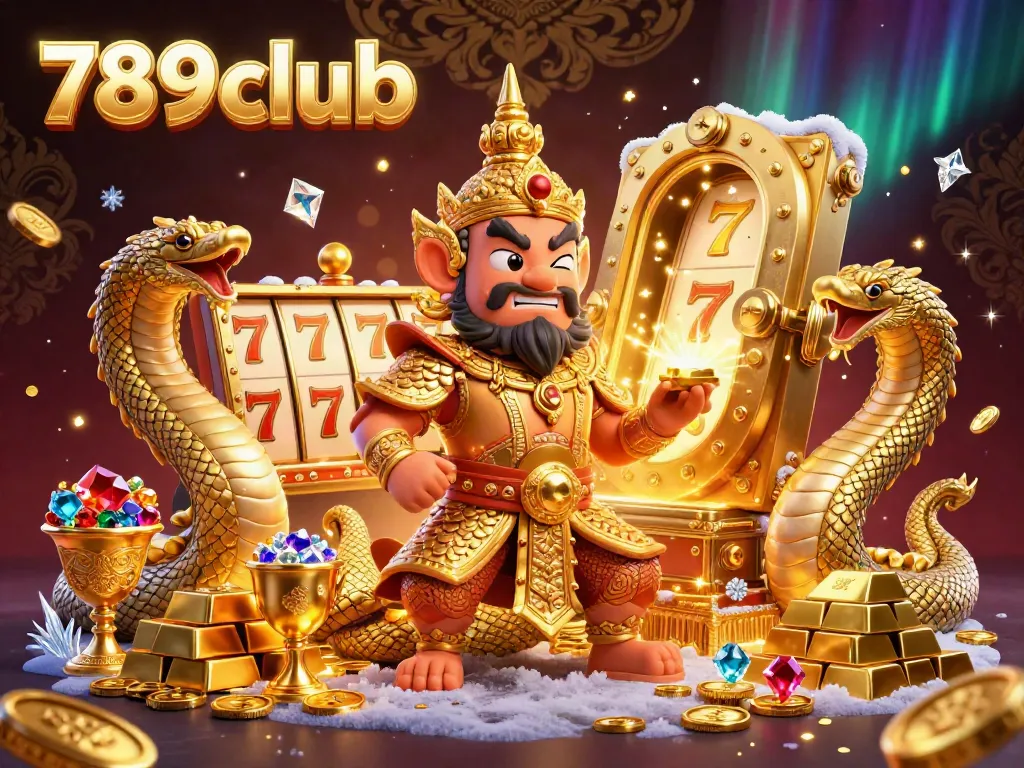 Experience thrilling slots at 789club, featuring a vibrant scene with golden treasures and exciting gameplay.