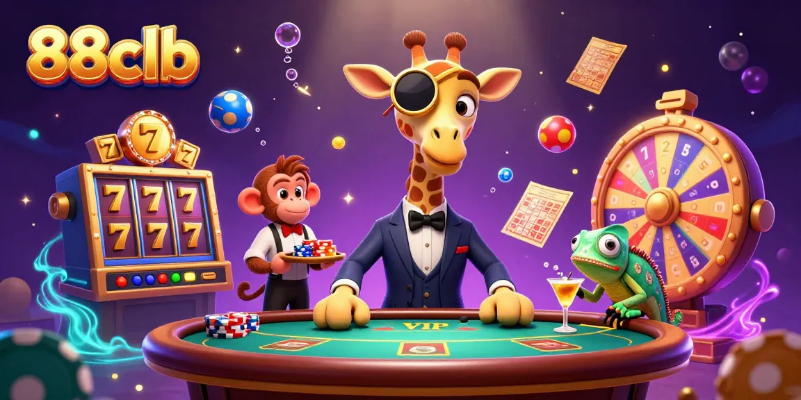 Experience the excitement of 88clb with a high-roller giraffe and dynamic casino elements.