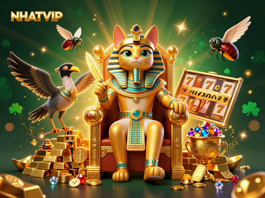 Experience the thrilling atmosphere of NHATVIP's slots with a vibrant pharaoh theme.