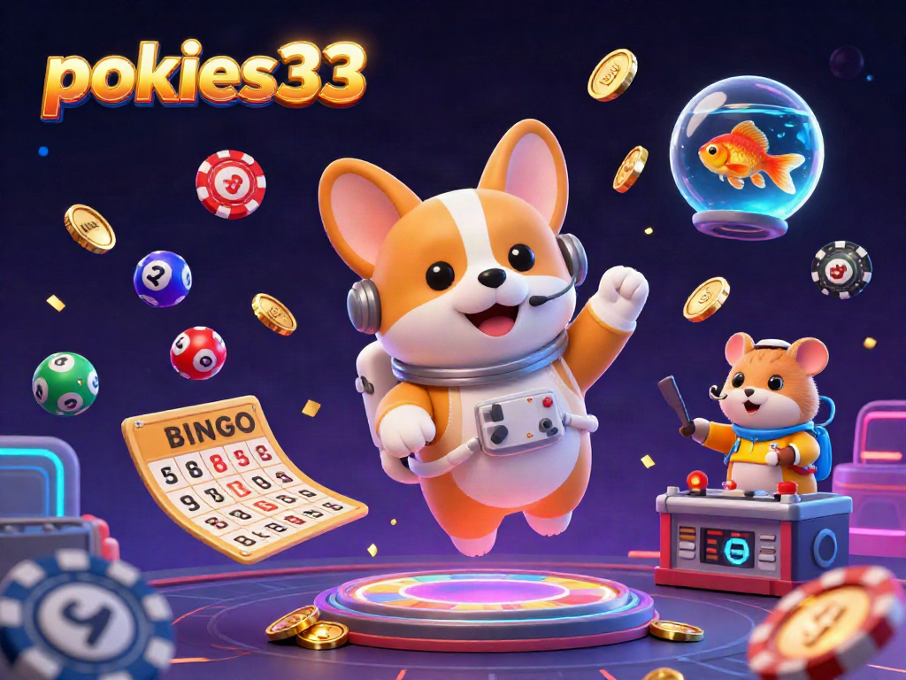 Engage your luck with pokies33 in a space casino scene full of vibrant gaming elements.
