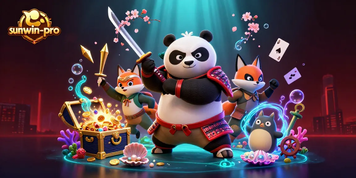 Experience thrilling adventures with sunwin-pro as samurai panda and ninja fox explore a vibrant underwater kingdom.