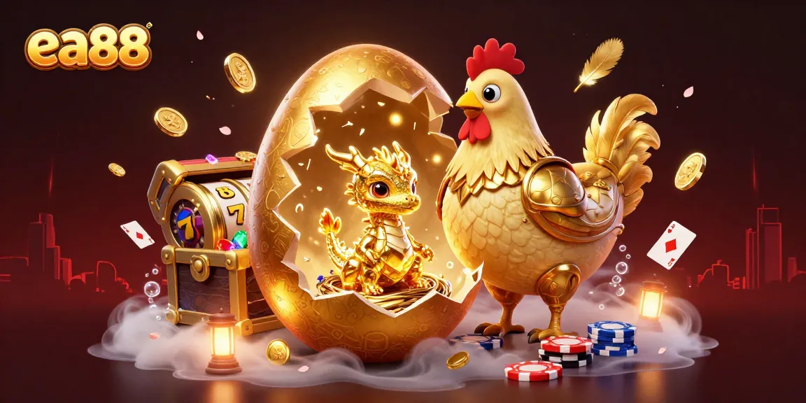 Experience thrilling gameplay with the golden dragon of ea88 in an animated casino scene.