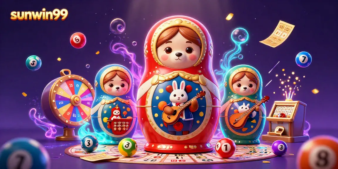 Experience the vibrant sunwin99 scene with lively lottery elements and characters, promoting exciting gameplay.