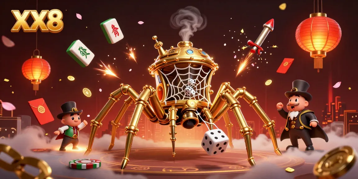 Engage in thrilling actions at XX8 with a steampunk twist in this detailed casino illustration.
