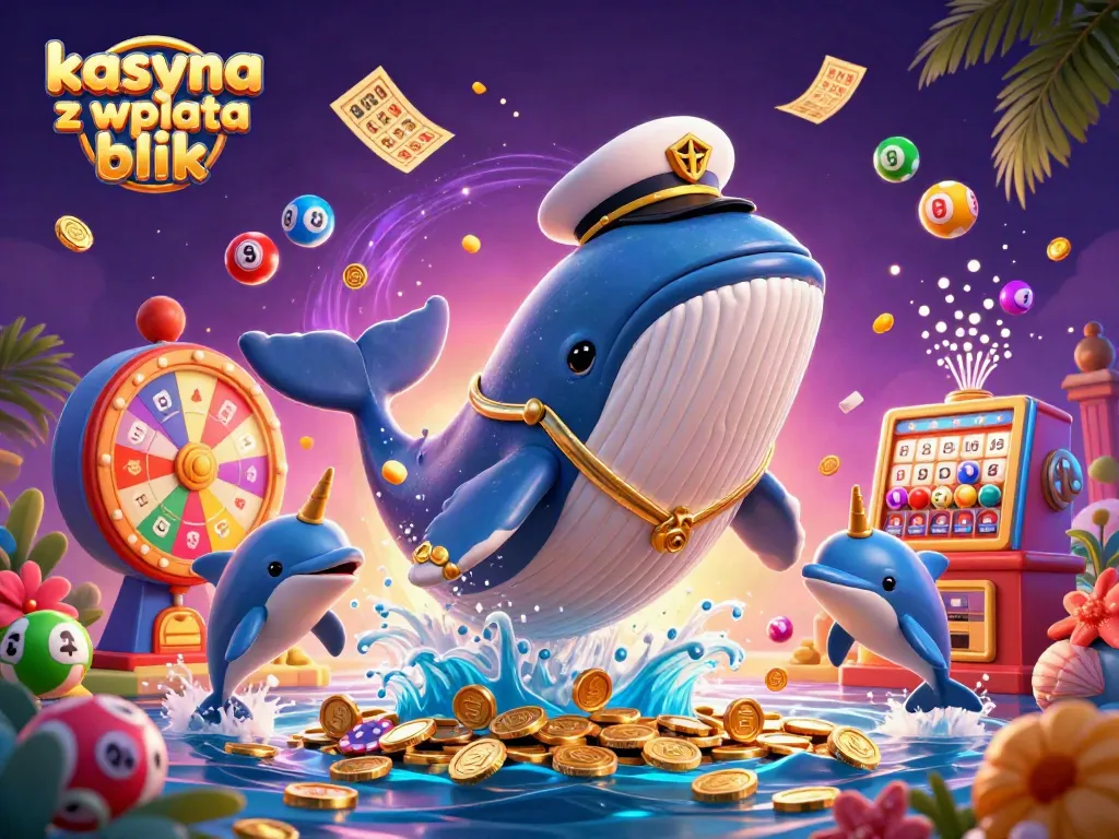 Experience thrilling gameplay at kasyna z wplata blik with a vibrant 3D illustration of casino characters amidst dynamic game elements.