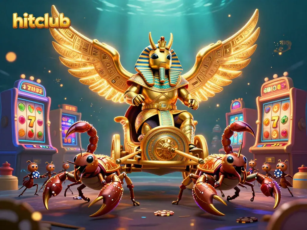 Hitclub's exclusive gaming scene featuring animated slot machines and vibrant characters in action.