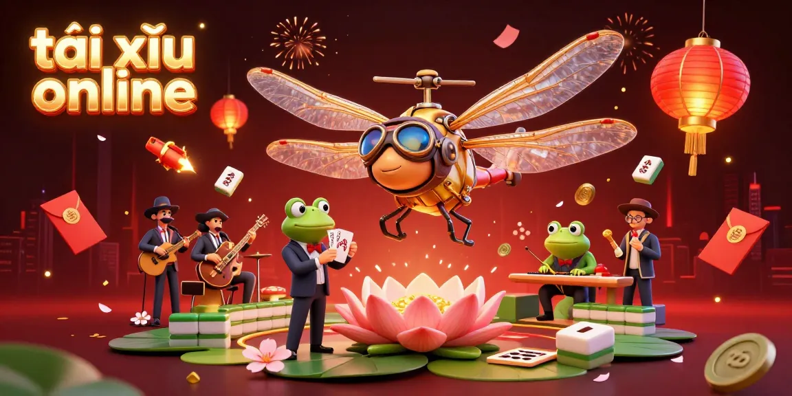 Experience thrilling tài xỉu online action with a vibrant 3D dragonfly pilot and a lively casino scene.