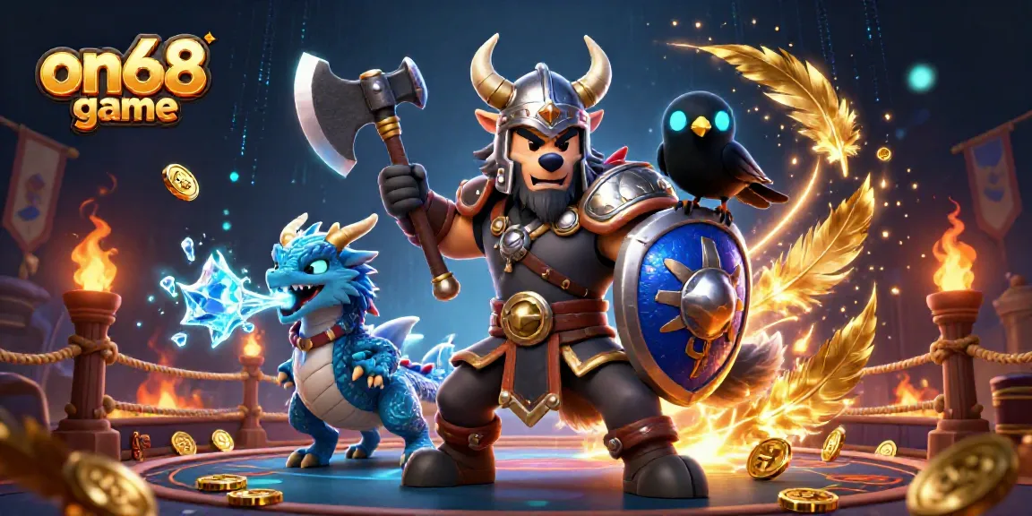 Engage in the on68 game with vibrant characters, betting tokens, and dynamic gambling elements.