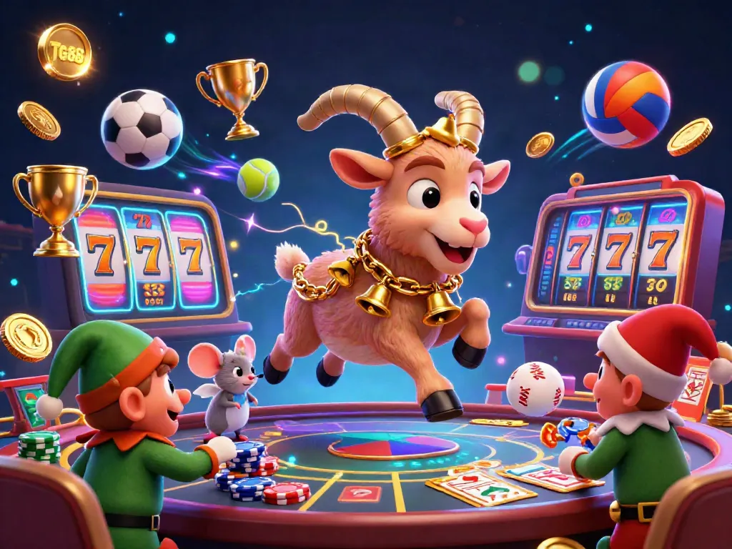 Experience the excitement at TG88 casino with Krampus, an angel mouse, and elf gremlins in a festive gaming atmosphere.