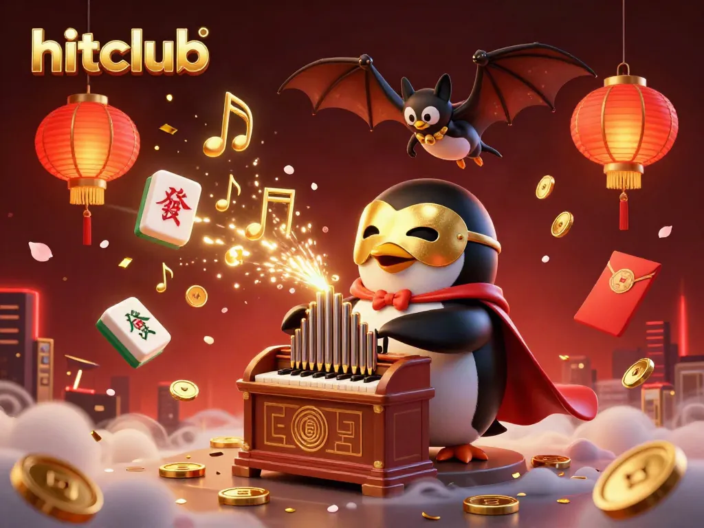 Engage in thrilling gameplay with hitclub, featuring a vibrant casino scene with golden coins and festive elements.